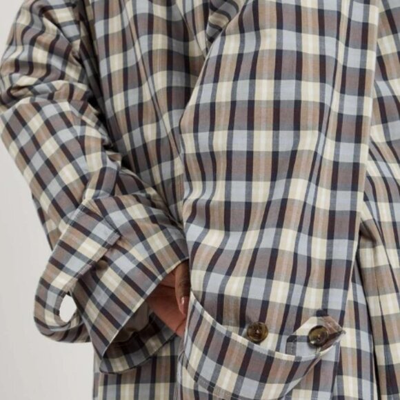 The Row Women’s Tavishina checked silk-blend coat - Picture 2 of 11